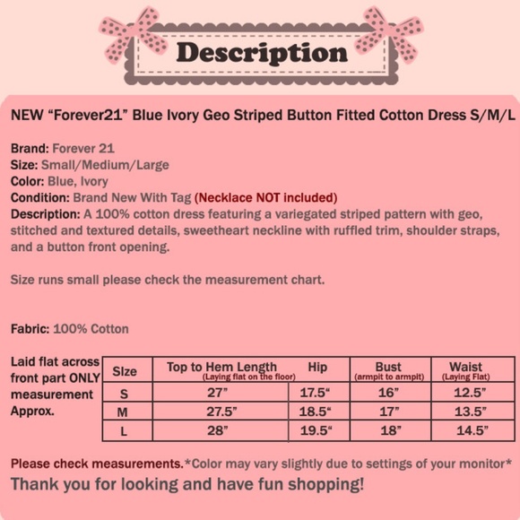 Light Blue Striped Button Cotton Cute Fitted Dress - Picture 8 of 8